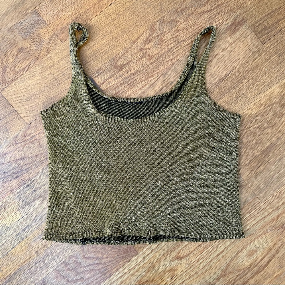 Vintage Gold Sparkle Crop Top S/M